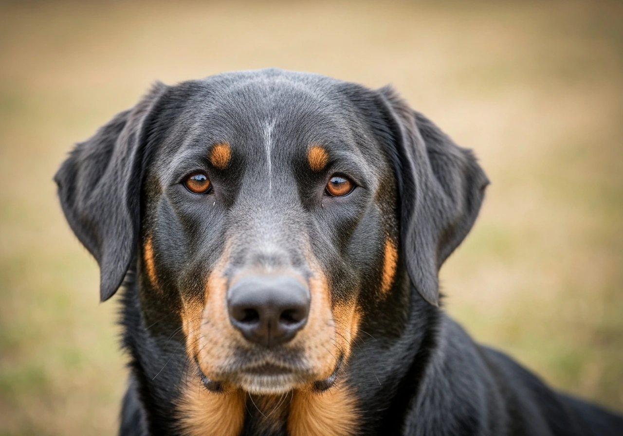 Beauceron portrait showing ideal body condition