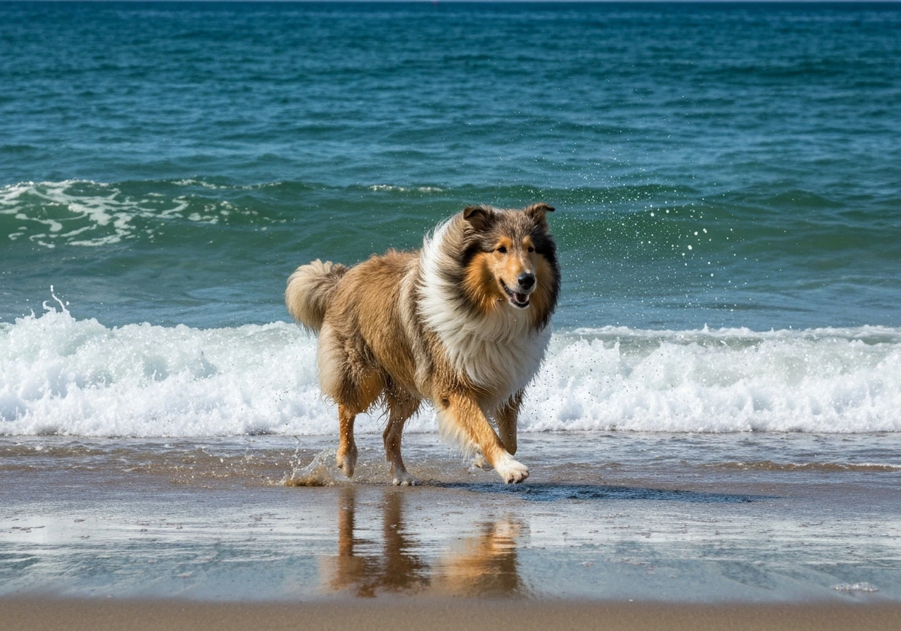Collie enjoying the outdoors